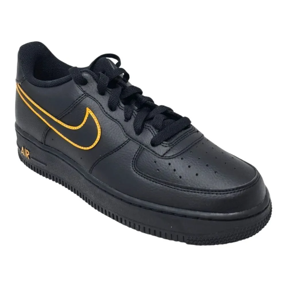 Nike Air Force 1 'Sundial Orange' Black Sneakers, Size 6Y / 7.5 Women IF6158-001